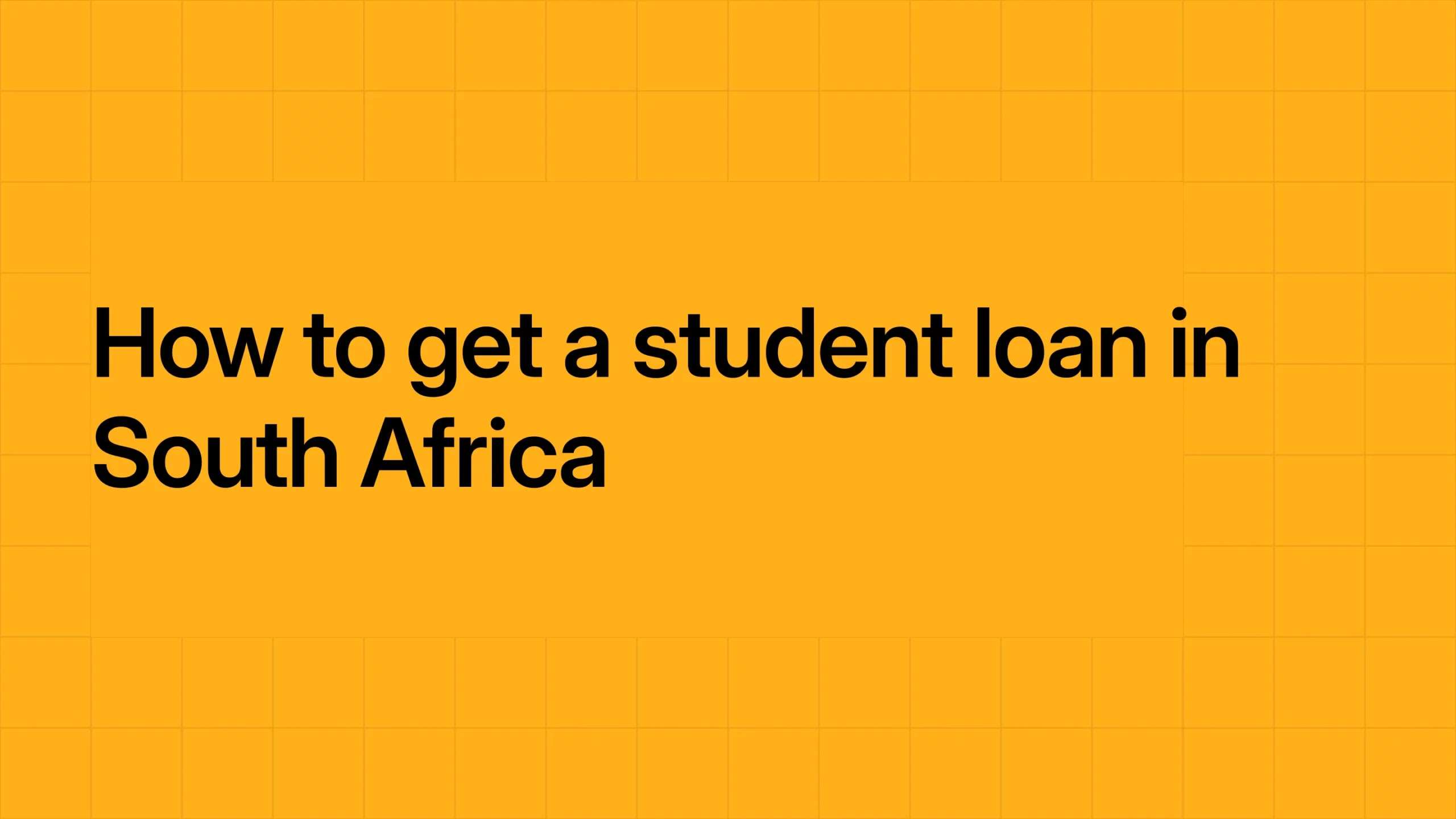 How to get a student loan in South Africa