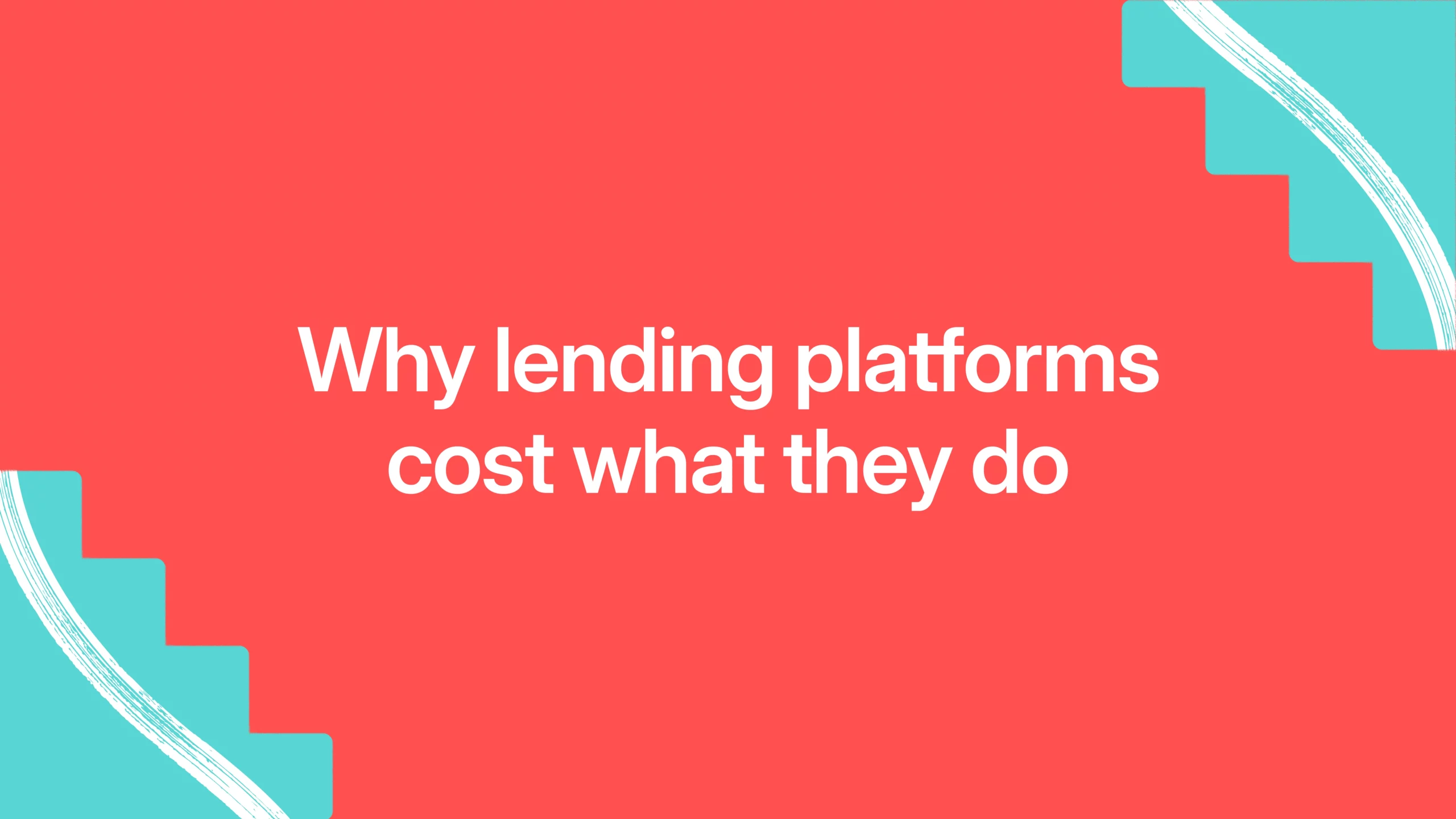 Why lending platforms cost what they do 
